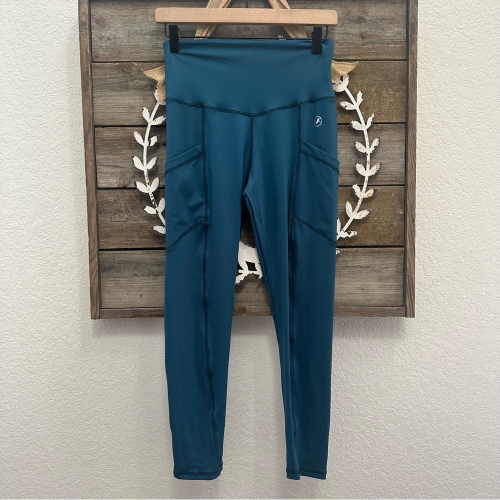 ABS2B Fitness Apparel Teal‎ High-Waisted Leggings with Pockets Large